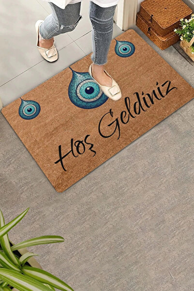 Valerine Life Don'T Look at Us Evil Eye Triple Evil Eye Beads Welcome Door Mat 45X70Cm
