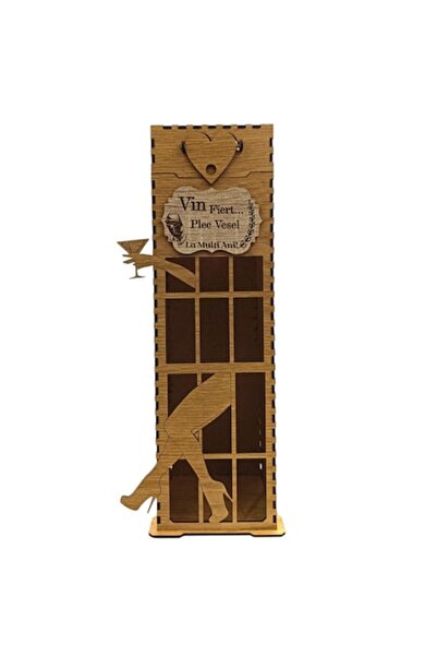 OEM Wine/whisky bottle box with lid and standard message "Mulled wine, I'll leave cheerfully!", size 35x
