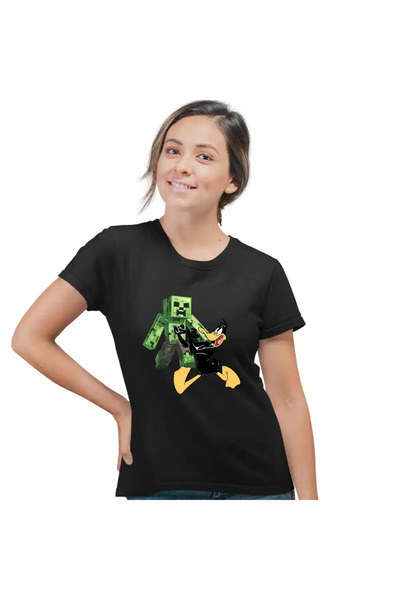 OEM Tricou Femei Daffy Duck Minecraft Creeper