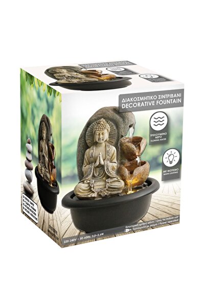 OEM Artesian Fountain with LED & Buddha Figurine for Indoor Spaces Ø16x20cm