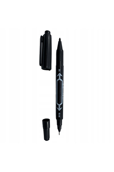 zola Double permanent marker, tip 0.5 mm thin and 1 mm thick, waterproof, length 14 cm, black