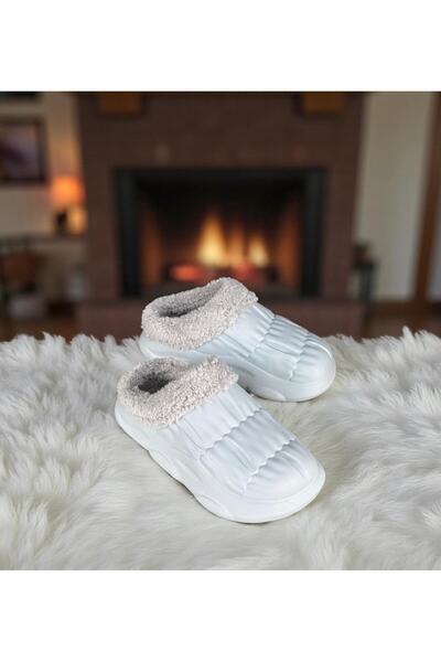 AkınalBella Women Men Ice Gray Wool Inside Light Sole Home Office Daily Slippers