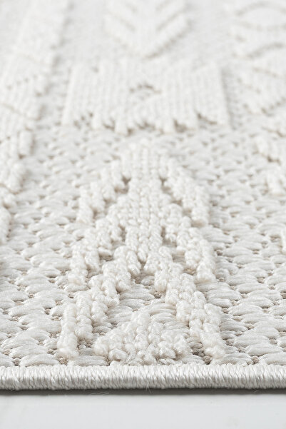 Badelya Home Krem İskandinav Modern Tasarım Sisal Bukle Özel Ölçü Salon Oturma Odası Koridor Mutfak Halısı Yolluk