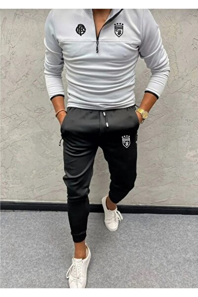 NOFLEN Cb Printed Scuba Bottom Top Tracksuit Set