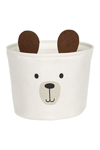 OEM Ecru Textile Storage Basket Teddy Bear Ø25x20cm