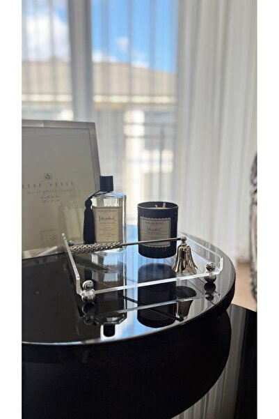 HİD DESIGN Çok Amaçlı Pleksi Gümüş Kaplama Metal Detaylı Tekli Stand Mutfak \ Banyo \ Lavabo \ Salon