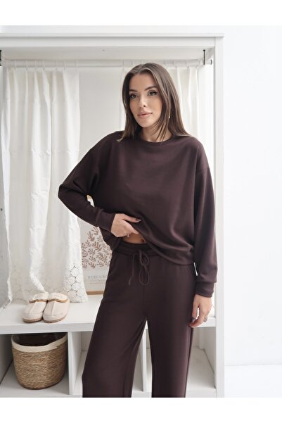 Paw Garage Women's Renee Modal Crew Neck Bottom-Top Set