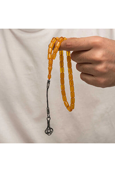 Gumush Silver Kazaz Tasseled Tight Amber Rosary