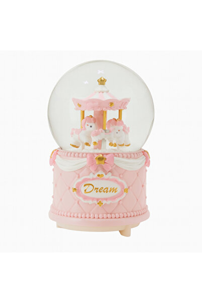 China Bazaar Pembe Dönen Atlı Karınca Kar Küresi Işıklı Püskürtmeli - Büyük B...