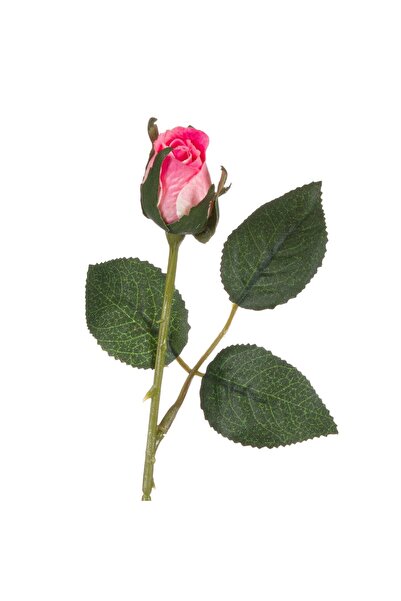 OEM Τεχνητό Λουλούδι Τριαντάφυλλο με Ροζ Μπουμπούκι 21εκ.