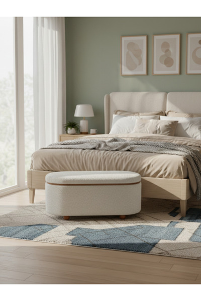 DEC13 Modern oval storage bench 88 cm in different colors