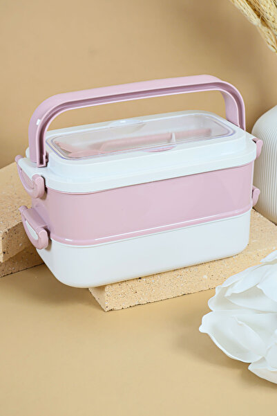 welcomein 2-Layer Leakproof Storage Lunch Box with Carrying Handle - Microwave Safe Lunch Container