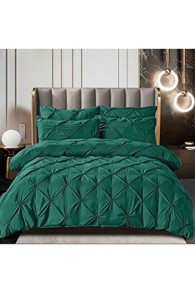 OEM Bed Linen with Elastic 160x200 Rynker Green 6 Pieces (Fine)