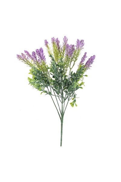 OEM Buchet Flori Artificiale de Lavanda cu 7 Ramuri & Flori Albe 36cm