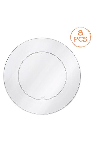 OEM Set of Reusable Transparent Plastic Dinner Plates 18cm - 8pcs