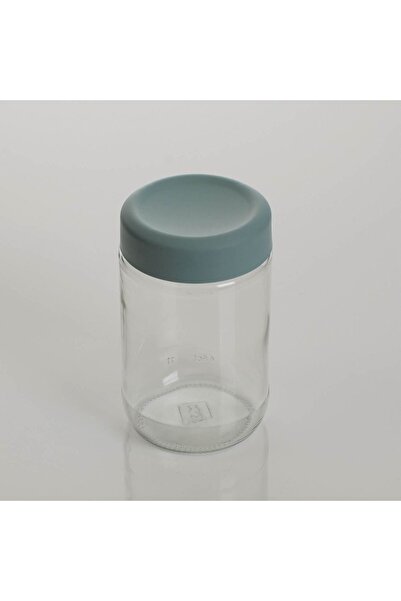 OEM Round Clear Glass Storage Jar with Mint Green Lid 660ml