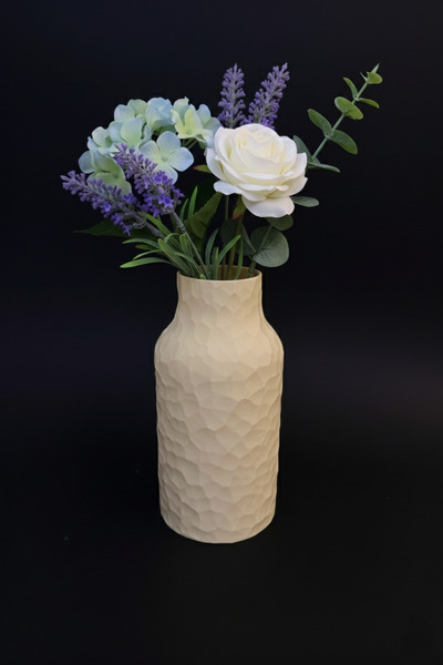 UniqueKatman Modern Dekoratif El Oyması Görünümlü Vazo & Yapay Çiçek Masaüstü...