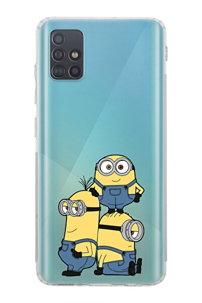 Elorakılıf Samsung Galaxy A51 Uyumlu Baskılı Yumuşak Silikon Şeffaf Telefon K...