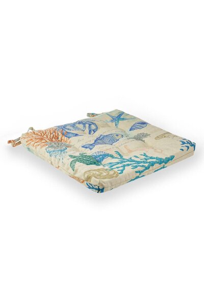 OEM Perna Scaun din Bumbac Pesti Scoici Coral Bleu 40x40cm