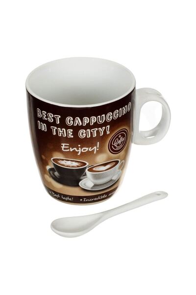 OEM Mini Porcelain Coffee Mug Set 220ml & Spoon