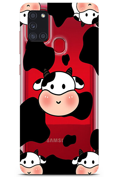 Elorakılıf Samsung Galaxy A21S Uyumlu Baskılı Yumuşak Silikon Şeffaf Telefon ...