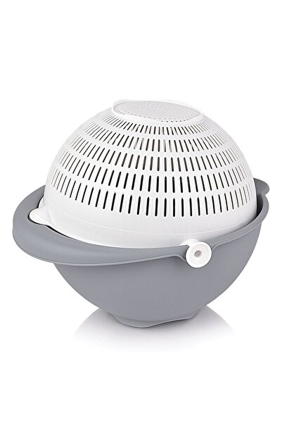 OEM White Colander with Gray Plastic Bowl 26x12cm.