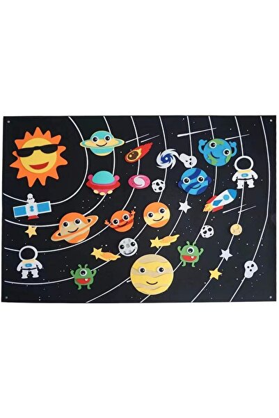 OEM Tablă de activități pentru copii, fetru, 104 x 75 cm, 32 de piese tematic...