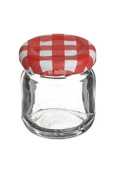 OEM Round Glass Jar with Red Checkered Metal Lid 40ml