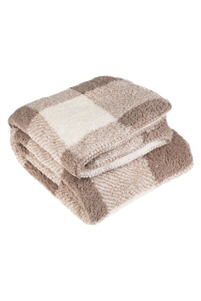 OEM Brown Shaggy Faux Fur Decorative Throw Blanket for Armchair 160x130cm