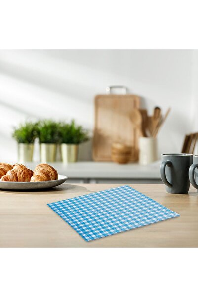 OEM 1-Ply Table Napkins Blue Checkered 33x33cm - 40pcs