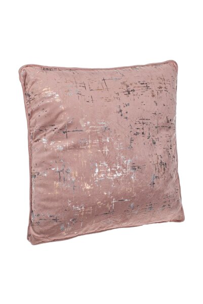 OEM Winter Decorative Pillow Pink Velvet with Gold Silver Foil 45x45cm