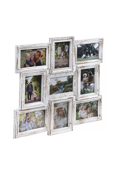 OEM White Brushed Photo Frame (9 photos) 51.5x51.5cm