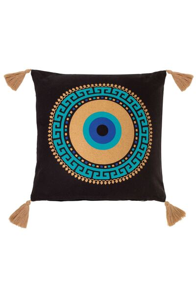 OEM Black Summer Decorative Pillow with Turquoise Gold Eye Pattern 40x40cm