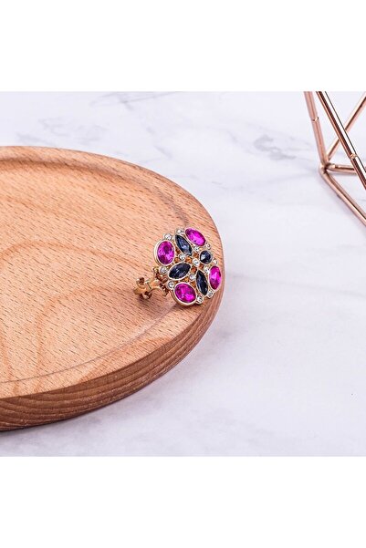 GlaMLo Accessories Inel vintage elegant pietre zirconiu roz albastre