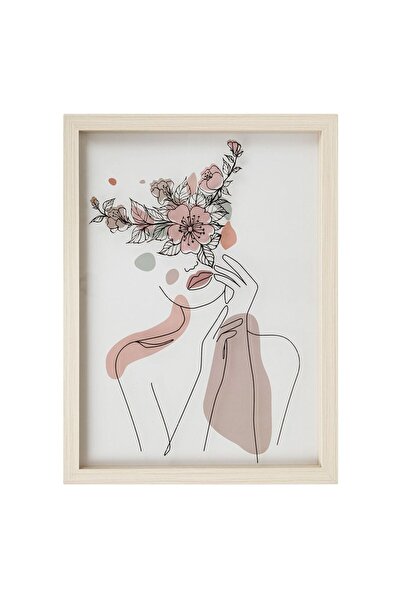 OEM Tablou Decorativ Model Fata cu Flori 30.5x40.5cm