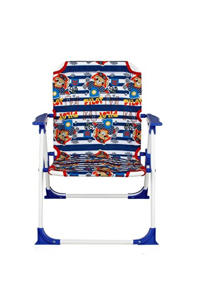 OEM Scaun de Plaja Metalic Albastru cu Model Ursulet pentru Copii 37x35x46cm