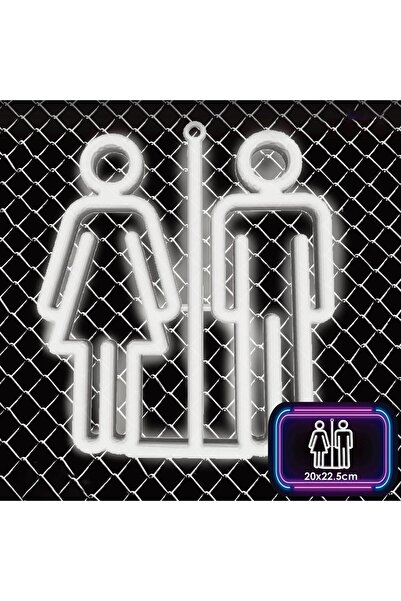 OEM Lampa LED Neon Alb "Toilet Sign" 20x22.5 centimetri