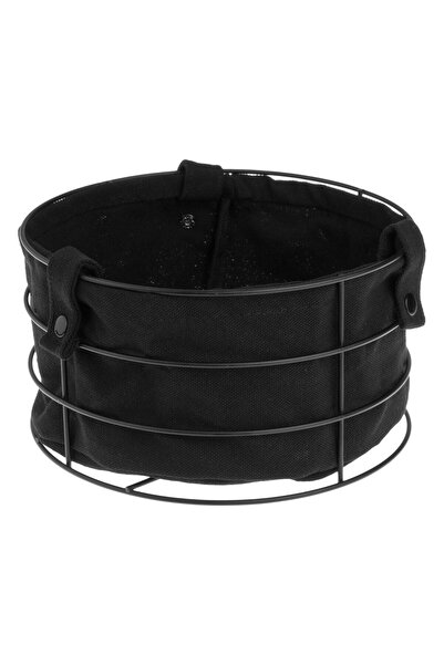 OEM Round Black Textile Bread Stand with Metal Base Ø22x12cm