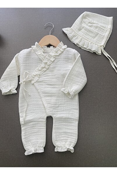 İNCİLA GY 4 Kat müslin %100 pamuk Organik Bebek Tulum