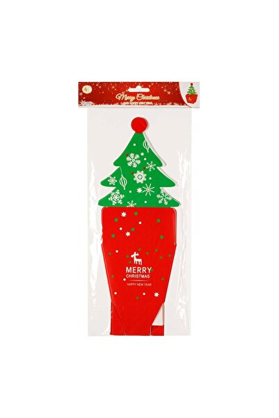 OEM Christmas Candy Boxes Made of Cardboard with Cut-Out Christmas Tree and Bells 9x11.5x25cm - 4pcs