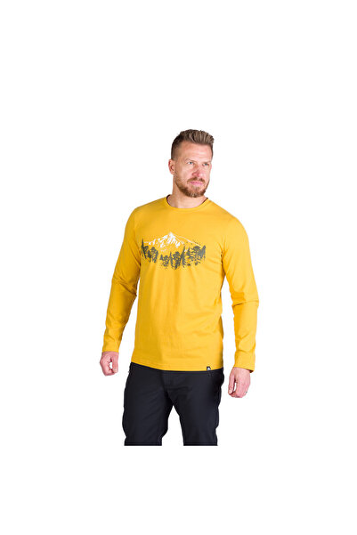 NORTHFINDER Tricou bumbac cu maneca lunga barbati Stewart goldenyellow
