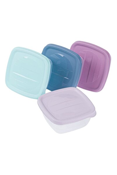 OEM Set of Transparent Casseroles with Colored Lids 250ml - 4pcs
