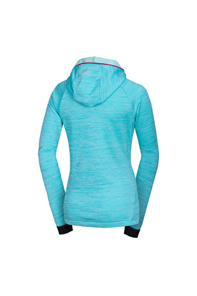 NORTHFINDER Bluza fleece melange cu gluga pentru femei Buin lightblue
