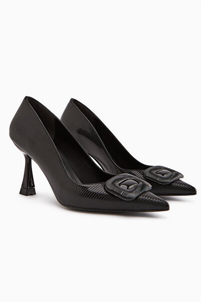 Limoya Hiam Black Buckle Women's Heeled Shoes