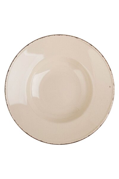 OEM Deep Pasta Plate Beige Ceramic Nordic Style Ø15cm