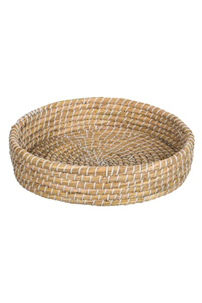 OEM Round Natural Straw Tray Ø32x7cm