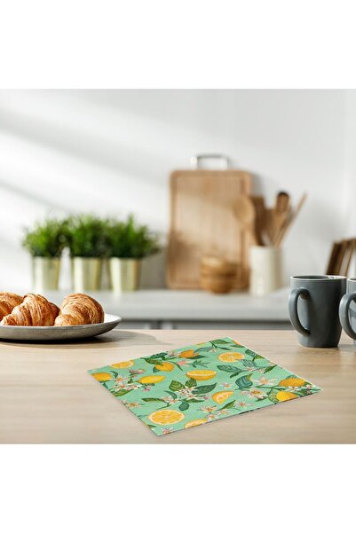 OEM 2-Ply Table Napkins Green & Lemon Pattern 33x33cm - 20pcs