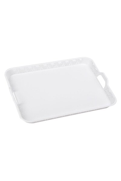 OEM White Serving Tray, Lace pattern, 32x23.5cm.