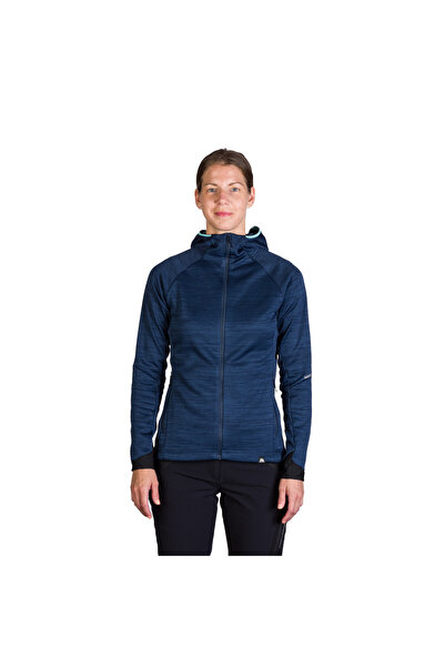 NORTHFINDER Bluza fleece melange cu gluga pentru femei Buin melangeblue