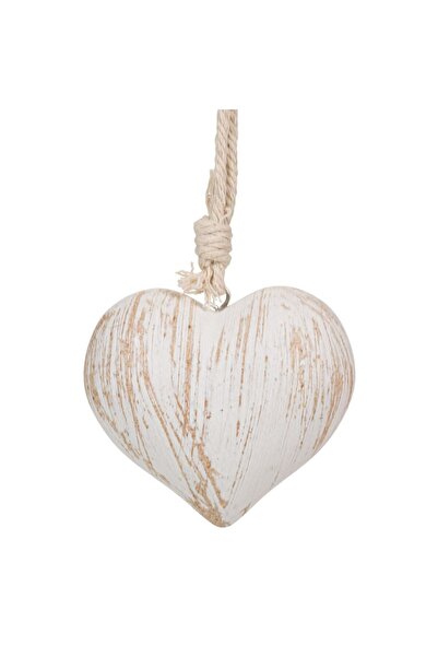 OEM Decorative White Gold Hanging Heart Brushed 8x4x8cm